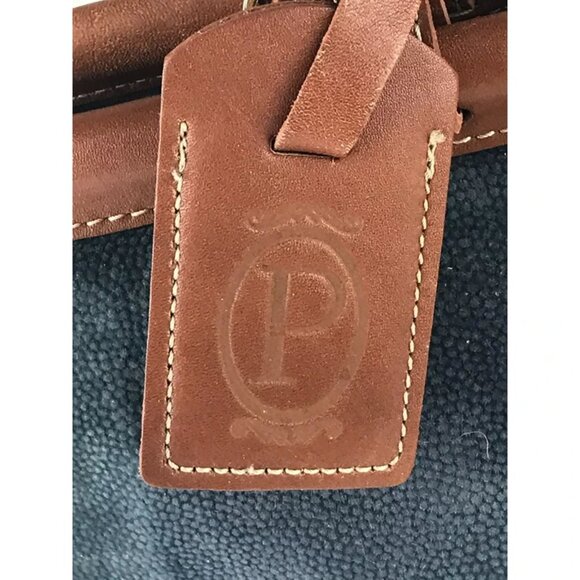 Protocol Womens Blue Brown Leather Inner Zip Pockets Shoulder Strap Bag - Picture 9 of 9